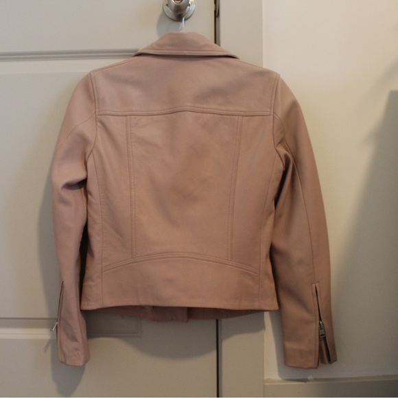 ALL SAINTS DALBY LEATHER JACKET IN MOONLIGHT PINK *sold out color* - Picture 9 of 10